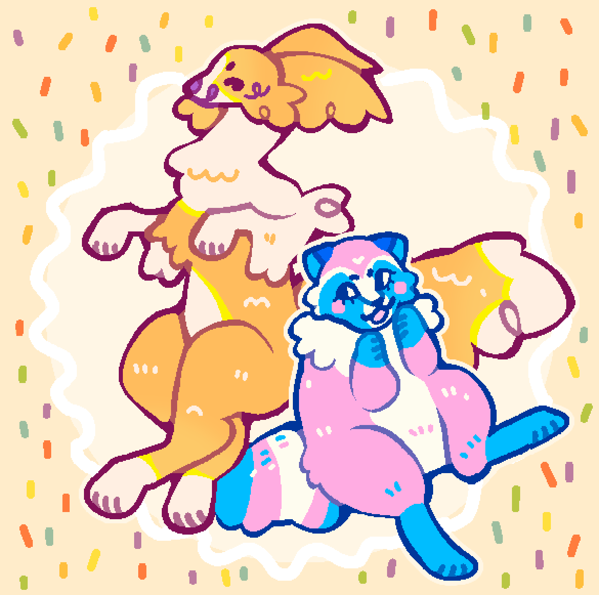 tizzypaw's tweet photo. good afternoon everyone heres some funky little lgbt animals

@aubryjoi @littlesofts 
#SunnyEggDTIYS :3c https://t.co/ebrP114oet