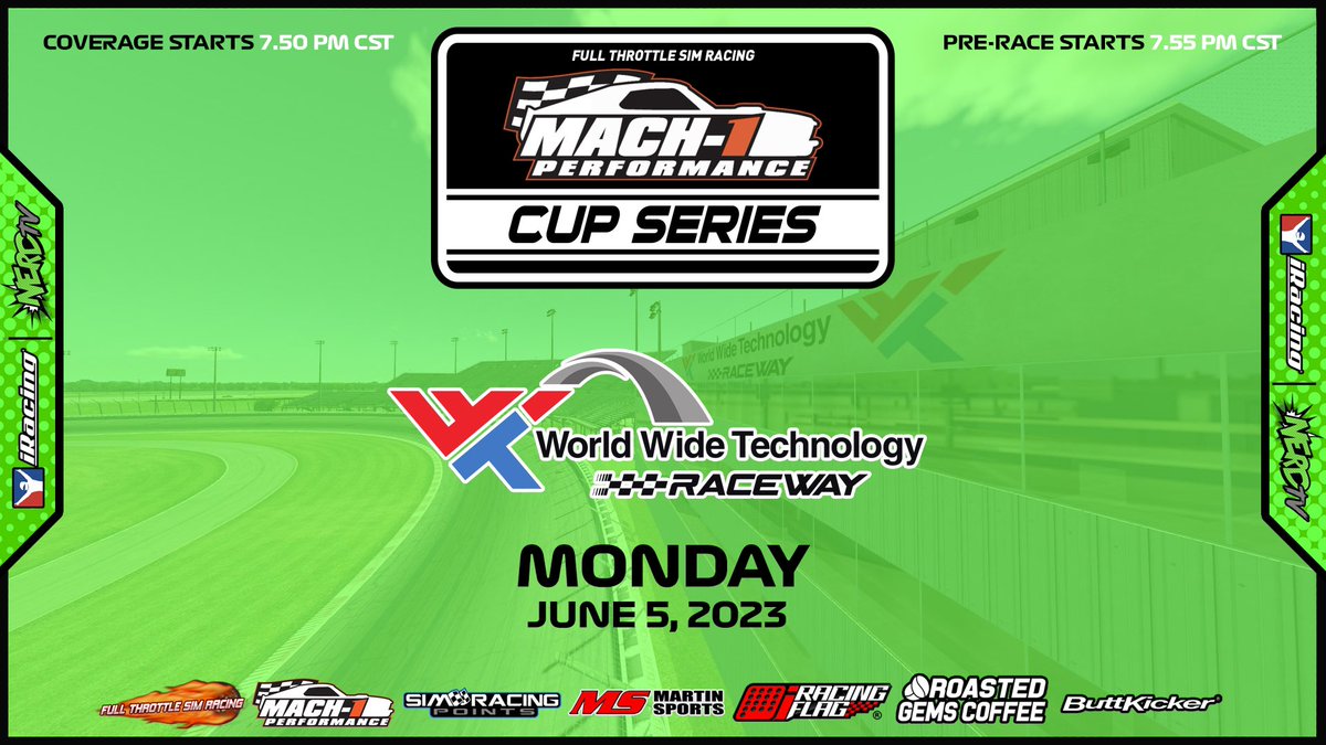 Back in the booth tonight at WWTR! Tune in at 8:55 PM ET on NERD TV to see the @ftsrleague Mach-1 Performance Cup Series boys duke it out on the 1.25 mile oval! 🏁👊🔥

• youtube.com/live/K6reGYDFm…

#FTSR #iRacing #NERDitudes #NERDTV #SimRacing #NASCAR #eNASCAR #Mach1Performance