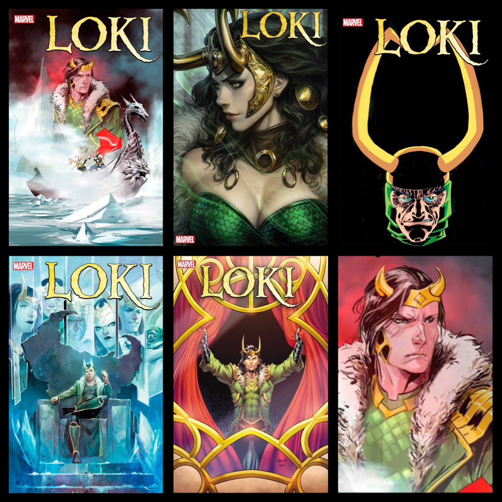 New ✨#MarvelCosmic✨ #comics this week for #NCBD (6/7/23)
✨
Loki #1 (of 4)
✨
W-#DanWatters,A-#GermanParalta
✨
A-#DustinNguyen
B-#Artgerm
C-#FrankMiller 
D-#RodReis
E-#ToddNauck
✨
#Loki #Marvel #MarvelComics