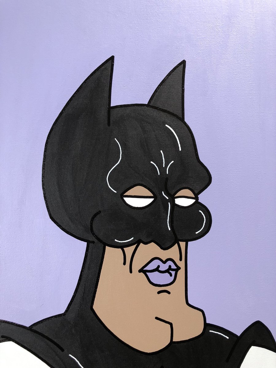 Handsome Batman 
24 x 30 in 
acrylic/oil marker on canvas