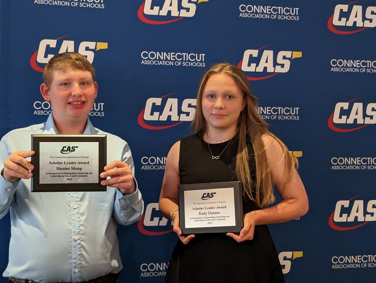 Congratulations to our 2023 <a href="/CAS_ct/">CT Association of Schools</a> Scholar Leaders, Kady and Hunter. Well deserved to two wonderful young adults!