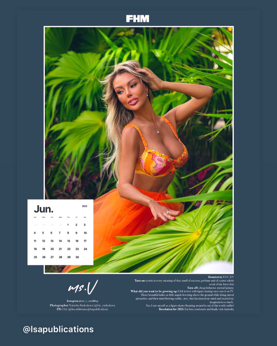I’m your June girl according to FHM calendar 🙌🏻

#FHMcalendar2023 #FHMmag #calendar2023  #publishedmodel #modelsNyc #modelsDubai #NYCmodels #DubaiModels
