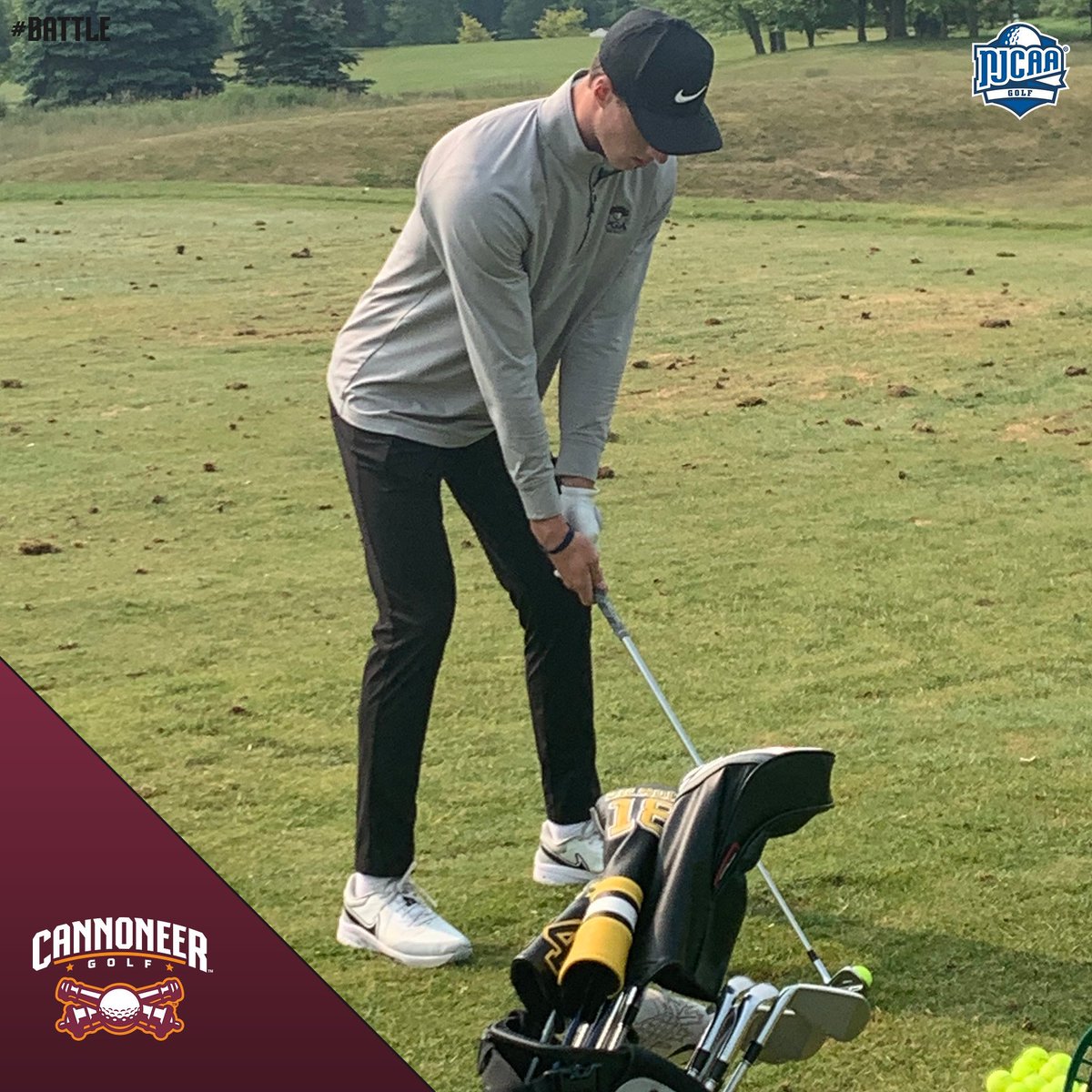CANNONEERS's tweet photo. Cannoneer Golfers Nate Heller and Dan O’Connell had their practice day for the NJCAA National Championship Tournament! Day 1 from Chautauqua Golf Club is tomorrow! https://t.co/5bkHBnY5QB