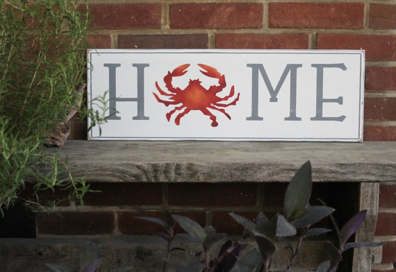 #Home #Crab Wood Sign #BytheBay Handcrafted Rustic Beach House Beach Cottage Decor #ChesapeakeBay, #Maryland, #SMILEtt23 #Virginia, #OldBay etsy.me/3qwSiDG via @Etsy