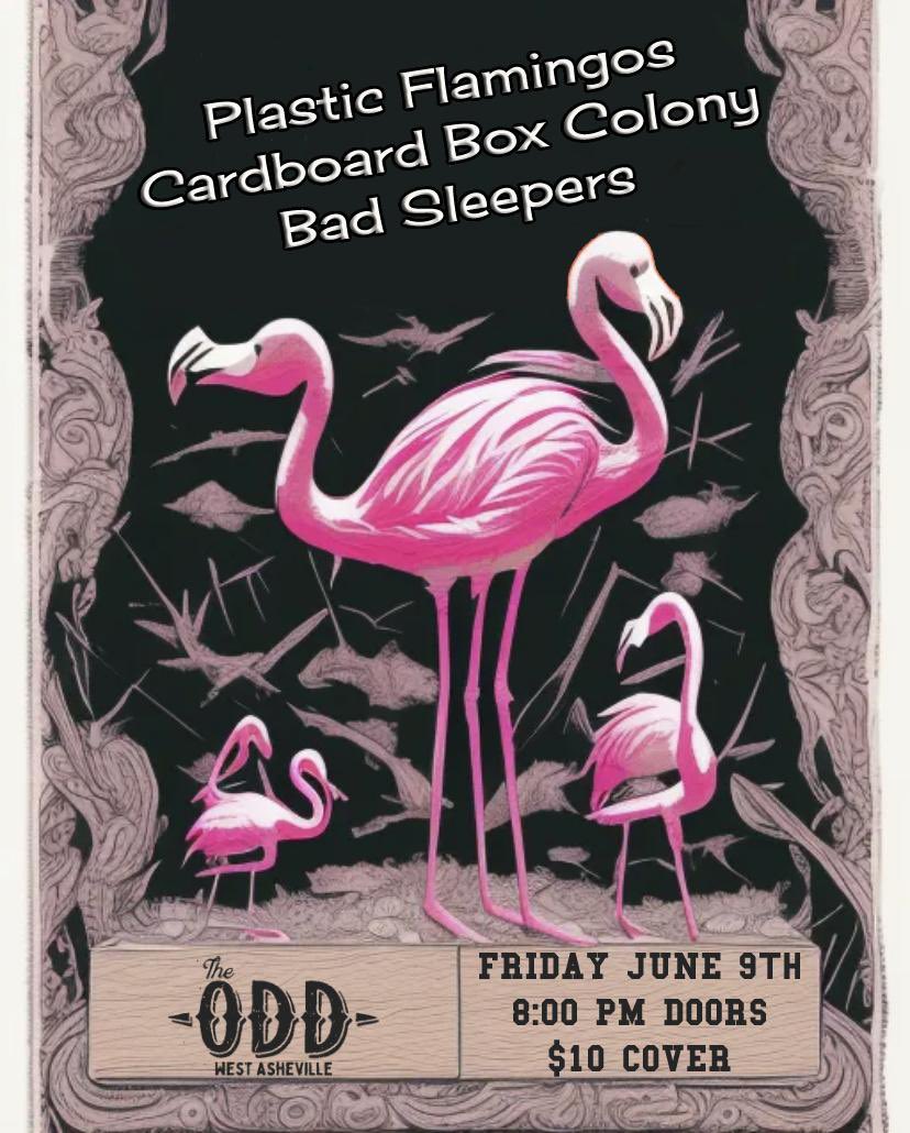CardBoxColony's tweet image. Come hang with us, Plastic Flamingos &amp;amp; Bad Sleepers this Friday (June 9th) at The Odd !
