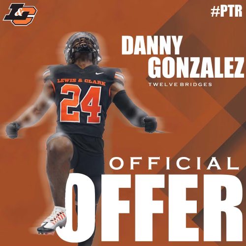 DannyGonzo71's tweet photo. Blessed to receive my first offer from Lewis and Clark!! Thank you @JoeBushman5 @lewisandclark @12BFootball @CoachHogge72 #poundtherock https://t.co/Sq2MLbbAft