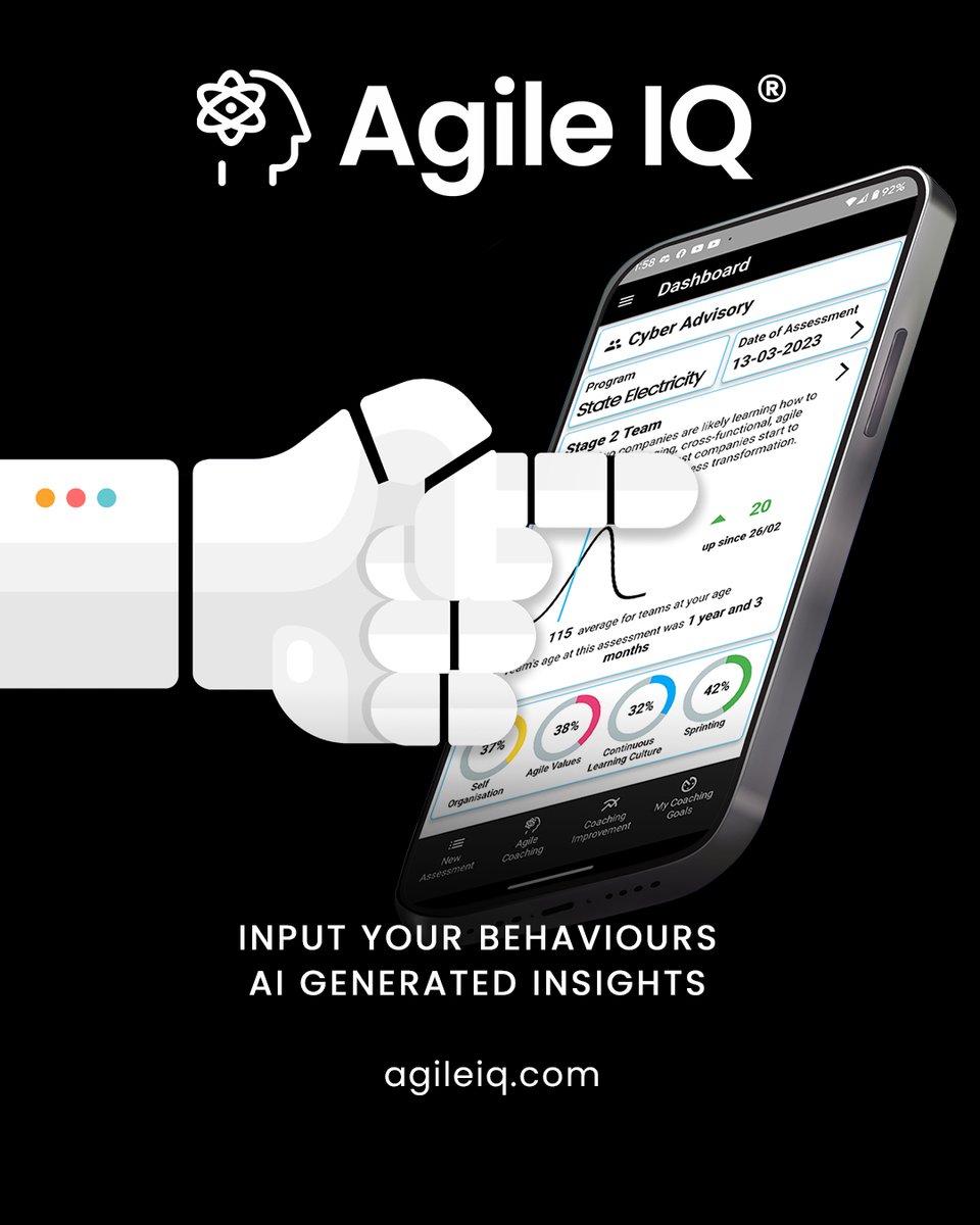 📈 Agile IQ will take your #Agile journey to new heights! Embrace AI-driven assessments to measure your agile capability maturity. Elevate your performance and deliver exceptional results. #AI #AgileTransformation bit.ly/3OKY5iQ