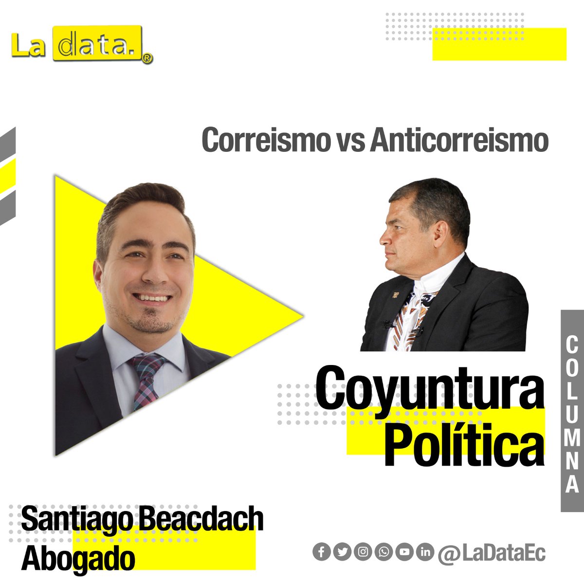 #CoyunturaPolítica ¡EL CORREÍSMO Y ANTICORREÍSMO QUE TIENEN EN COMÚN!

No es novedad la polarización que actualmente sufre Ecuador, más aún de cara a las elecciones anticipadas llamadas para agosto del 2023. 
Tampoco es de extrañarse que esta “polaridad” sea causada por una lucha…