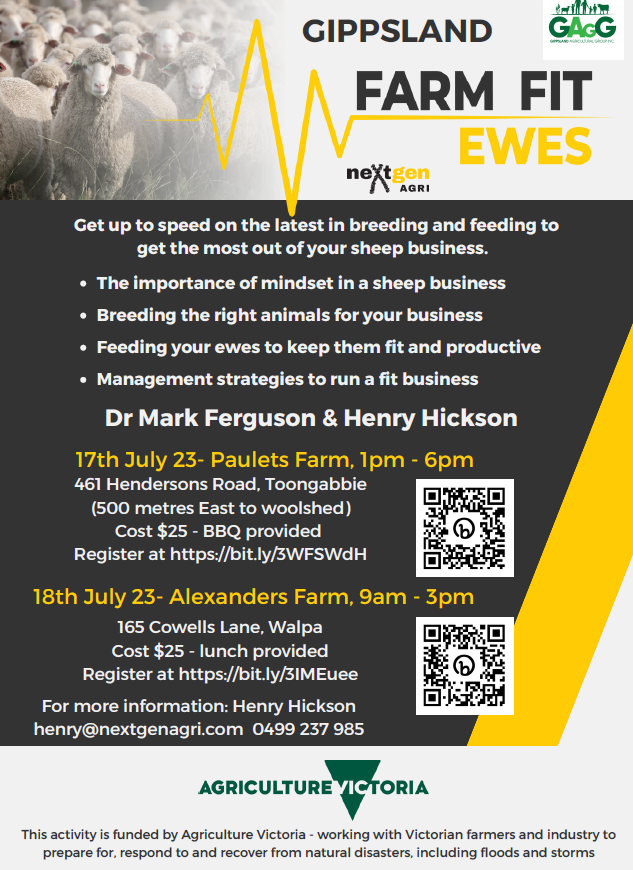 👩‍🌾🧑‍🌾🐑🐑🐑🐑👩‍🌾👨‍🌾
CLICK LINKS TO REGISTER
17 July - Paulet Farm bit.ly/3WFSWdH
18 July - Alexander Farm bit.ly/3IMEuee