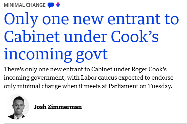 The Premier may have changed but Labor hasn't. With minimal changes to Cabinet, expect much of the same from the WA Labor Govt: ❌Broken Health System ❌Housing Crisis ❌Increased Violent Crime ❌Record WA Police Resignations ❌Banksia Hill Riots ❌Cost-Of-Living Pressures #wapol