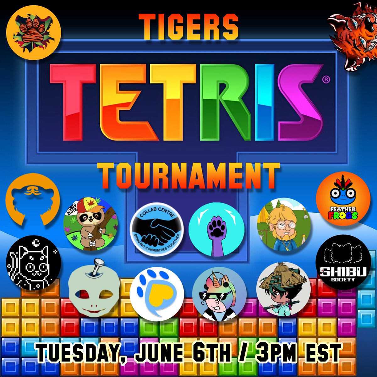 s0meone_u_know's tweet photo. 🐯 Tiger Tetris Tournament 🎮

👇 12 Partners &amp; 58 NFTs in prizes 🤯
@Stoned_Tigers
@MooncatzNFT
@ShibuSocietyNFT
@FeatherFrogs
@TigerChiClub
@NFTokoloshe
@StonedSloths3
@centre_collab
@DoubleL7777
@PawpularApp
@24CarrotBunny
@Yuugen_NFT

Set 🔔 for space in comment 📌 below 😌🤝 https://t.co/pHD1F9xshH