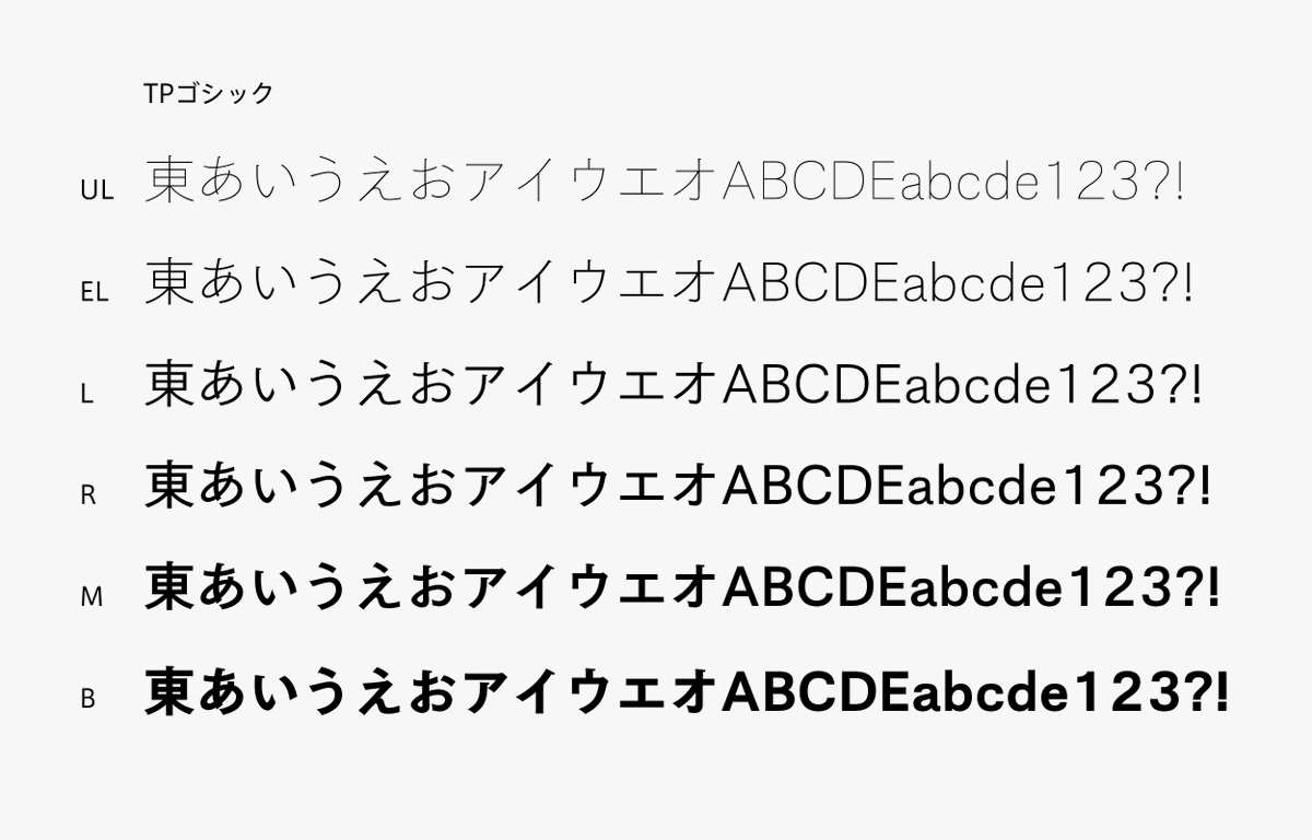 typeproject's tweet photo. 「以前から新しさと品質をかねそなえた和文ゴシックがほしいという声を耳にしていたこともあり、ゴシック体カテゴリーのまんなかを射ぬくデザインでその要望に応えようと考えました」（鈴木功）　新書体「TPゴシック」のプレスリリースはこちらです。 https://t.co/Mx1tVztYt2 https://t.co/LhEafYxCXU