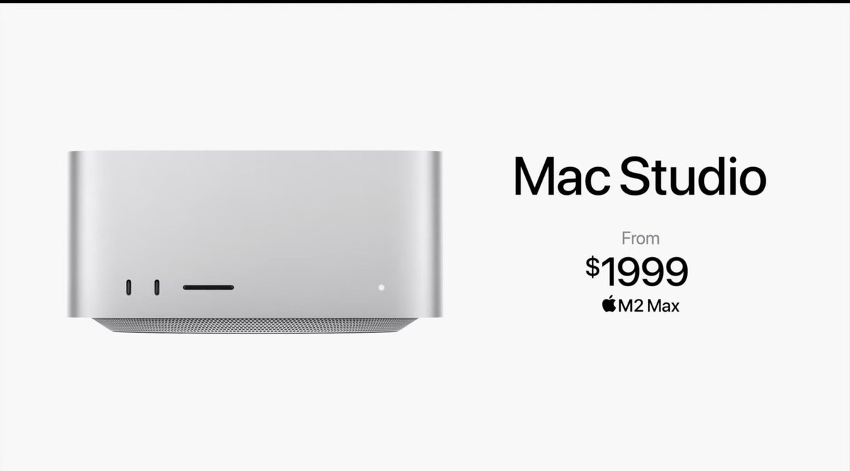 🍎Apple Mac Studio costs $1999 M2 Max ( Rs 2,09,900 )

#WWDC2023 #apple #Applemacstudio

Cr- @mkinfo9