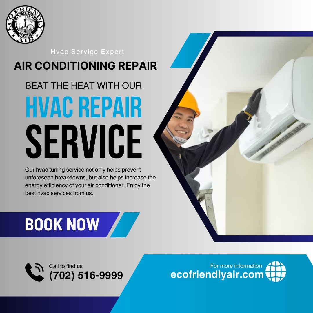 EcoFriendlyAir1's tweet image. For More Information Contact us- (702) 516-9999
#ACRepairLasVegas #HVACServices #AirConditioningExperts #VegasCooling #CoolingSolutions #ACMaintenance #EnergyEfficiency #ACInstallation #LasVegasHVAC #ACUnitRepair #AirConditioningService #ACEmergencyRepair #ACServiceCompany