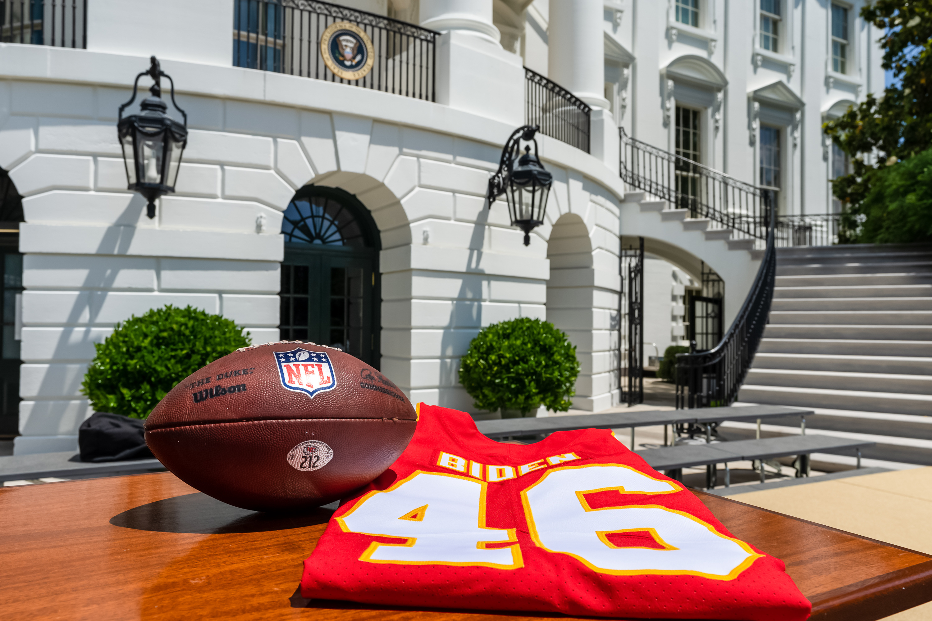 A Biden 46 Kansas City Chiefs jersey.