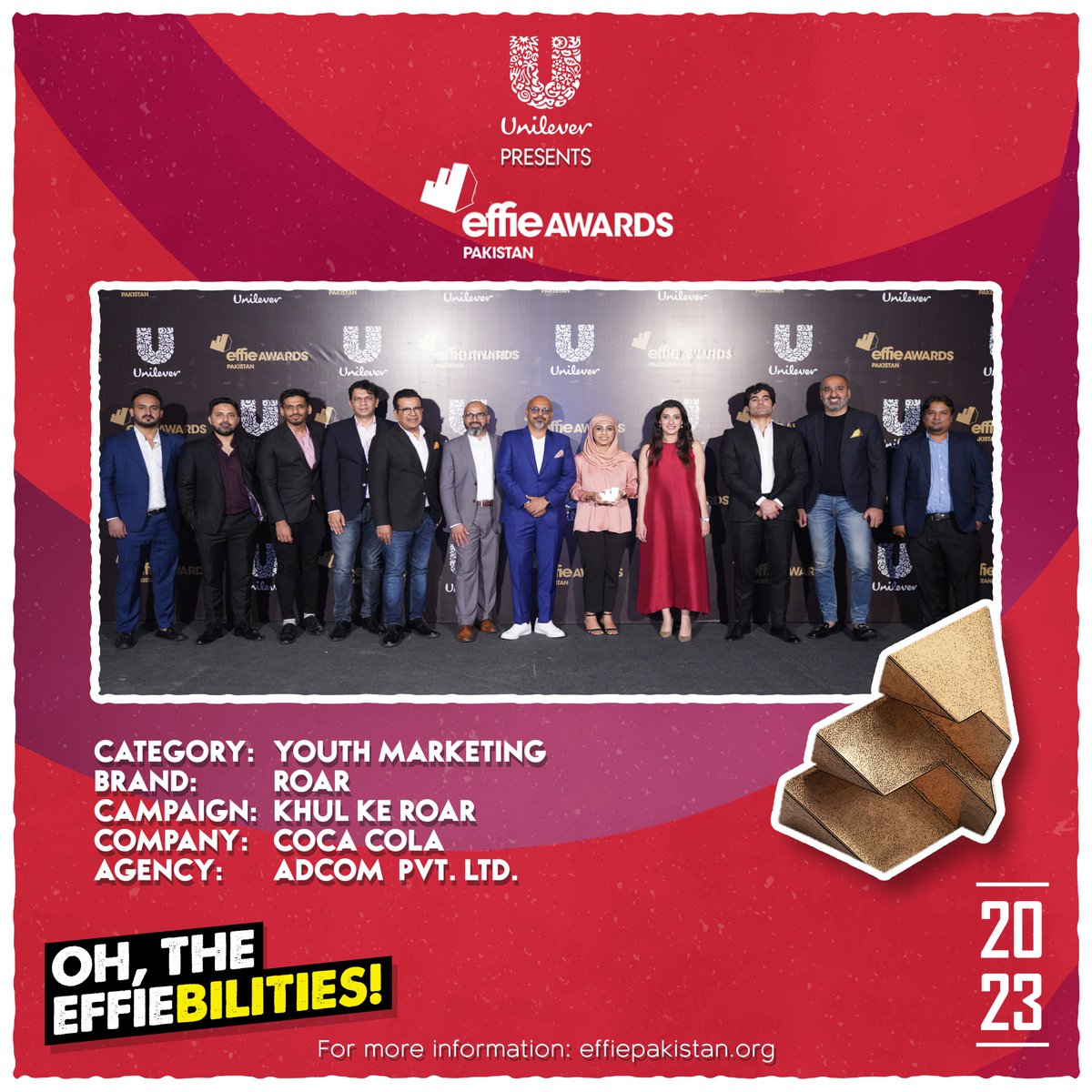 EffiePakistan's tweet image. The Winning Effiebility: Khul Ke Roar wins Bronze for Youth Marketing. Congratulations on making your Effiebilities come true!

#OhTheEffiebilities #EffiePakistan #PAS #MarketingEffectiveness #CelebrateEffiebilities
