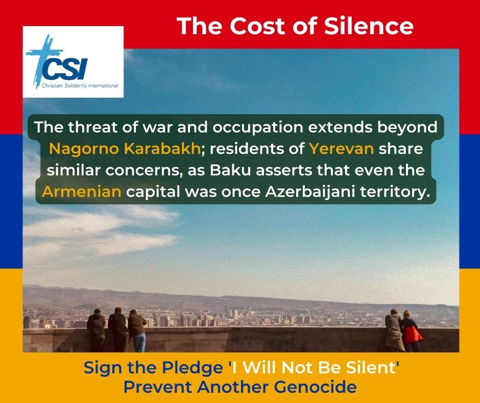 The threat of war and occupation extends beyond Nagorno Karabakh; residents of Yerevan share similar concerns, as Baku asserts that even the Armenian capital was once Azerbaijani territory. Sign the pledge: linktr.ee/csi_humanrights
#SaveKarabakh #ArtsakhBlockade #IWillNotBeSilent