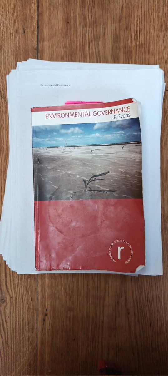 Today, I submitted the second edition of this well thumbed coffee stained textbook #Environmental #Governance to the publisher @routledgebooks - what a way to start the morning! Now it's back to reality, time to get the kids up... @GeographyUOM @JZCOS