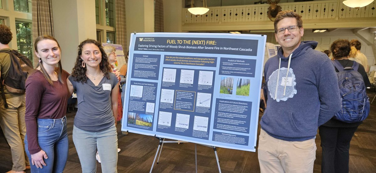 Brian_J_Harvey's tweet photo. Congrats to @UW_SEFS undergrad + past #HarveyLab field tech Sienna Patton on her capstone project + poster on post-fire shrub biomass in #westsidefires
Shoutout to @JennaEMorris for a terrific job mentoring! We're proud + grateful to have you as part of the science team, Sienna! https://t.co/QDNEOZf67t