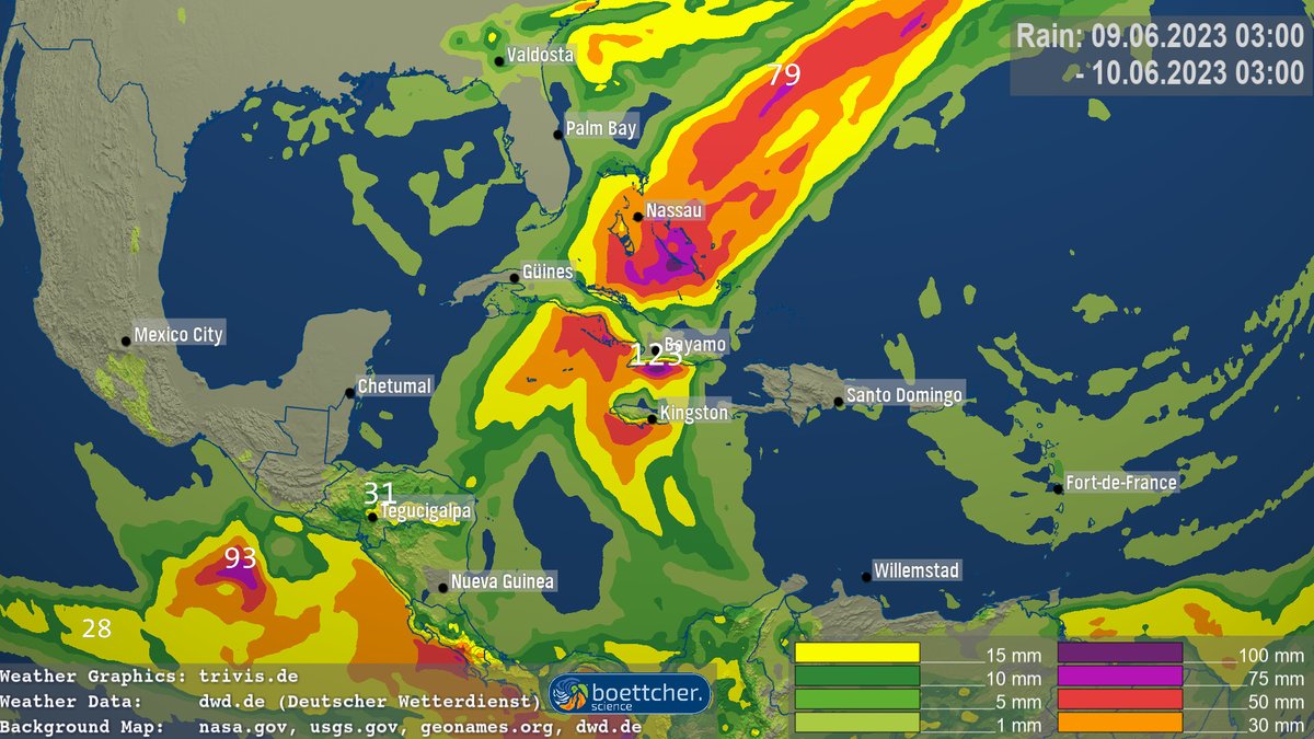 #Cuba: #ICON Model (#DWD) expected #Heavy rain with max. 123mm within 24 Std. hours until 10.06.2023 - 03:00 UTC near #BartoloméMasó - #Starkregen, #Extremwetter, #Unwetter in #Cuba erwartet.