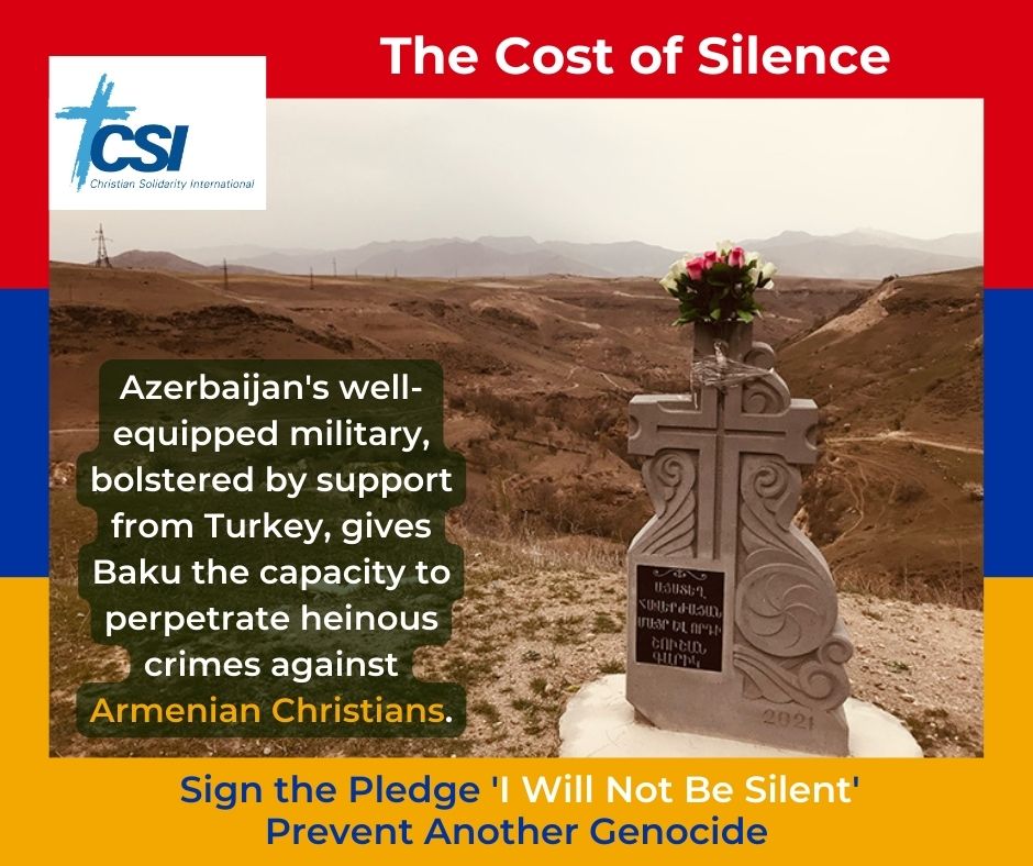 Azerbaijan's well-equipped military, bolstered by support from Turkey, gives Baku the capacity to perpetrate heinous crimes against Armenian Christians. They need protection. Sign the pledge: linktr.ee/csi_humanrights
#SaveKarabakh #ArtsakhBlockade #IWillNotBeSilent