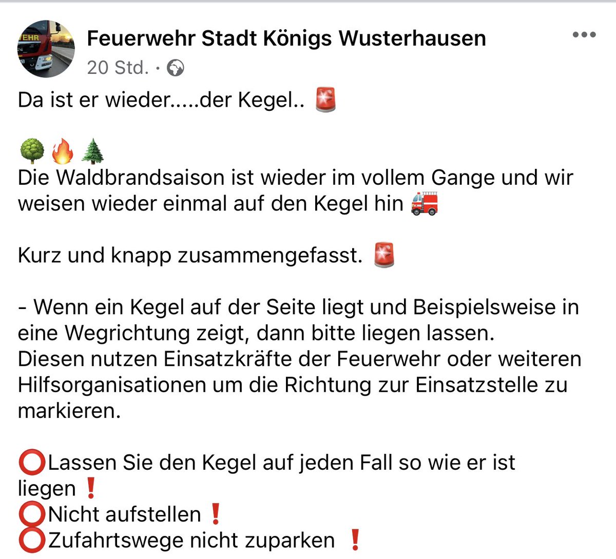 … hat die Feuerwehr aus Königs Wusterhausen auf Facebook beschrieben ⤵️