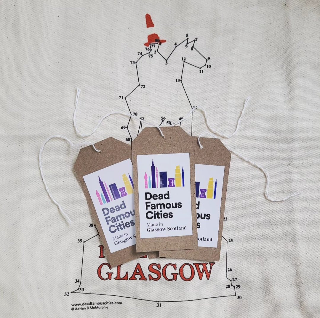 Tote bag drop @thesinglend Garnethill this morning 🌄 #deadfamouscities #adrianmcmurchie #theglasgowillustrator #shoplocal #shopscotland #conehead #dukeofwellington #glasgow #glasgowgifts