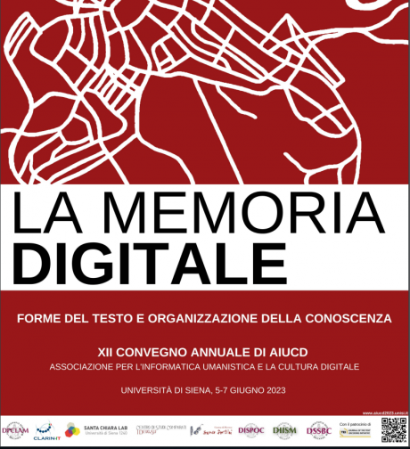unisiena's tweet photo. "La #memoriadigitale": proseguono fino al 7/6, al Santa Chiara Lab (via Valdimontone, 1 - Siena) i lavori del XII convegno Associazione per l’#Informaticaumanistica e la #Culturadigitale (Aiucd).
Diretta streaming sessioni plenarie:
➡️ https://t.co/uDmBA1s9SL
#Università #Siena https://t.co/lXiVW7ILcI