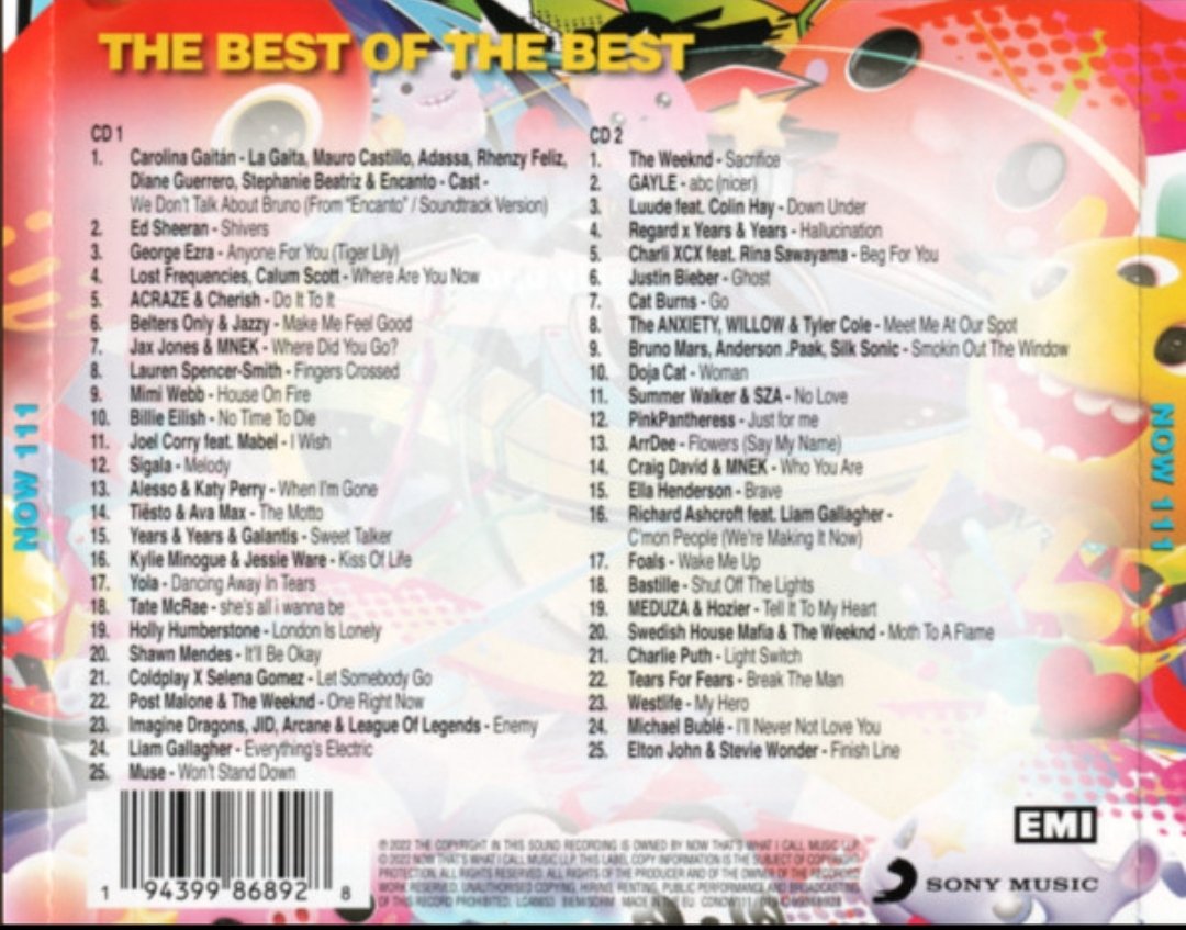 June'23 #NOWPOP40

40 songs from 40 NOW Compilations chosen at random by Random.org 

ALBUM  8️⃣
NOW       1️⃣1️⃣1️⃣
YEAR       2️⃣0️⃣2️⃣2️⃣
DISC        2️⃣
SONG     9️⃣

🎨 Bruno Mars;SilkSonic;PAAK
🎶 Smokin Out The Window

Highest Chart Position 1️⃣2️⃣
open.spotify.com/track/0ekwvclF…