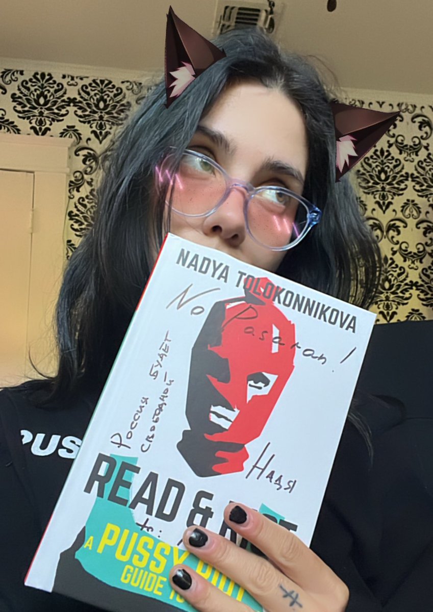 pussyrrriot's tweet photo. READ AND RIOT • SIGNED

if you want to order a book signed personally to you (or to your friend) + art card with a drawing and wishes from me, you can order it by dropping a letter to xxnadyariot@gmail.com 🖤

i'd need your address + name + (if you want) suggested message

$150
proceeds support the Art Riot fund for Pussy Riot's art and activism 💒🥷🖤