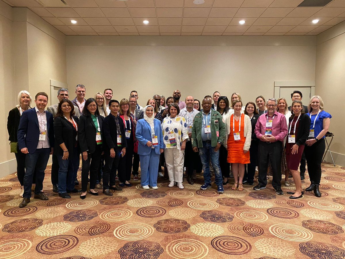 IABC EMENA, IABC APAC Region, and IABC Africa Region members at our combined region reception at #IABC23 in Toronto. We love our global communication community! Thanks to event hosts Gary G. Hernandez, ABC, Jyoti Khan , SCMP® and Babs Naidoo #StrongerTogether