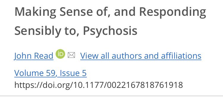 “Rather than ask, “What is wrong with you?” and “What shall we call it?” It is more sensible, and useful, to ask, “What happened to you?” and “What do you need?” <a href="/ReadReadj/">Dr John Read</a>

We are trying to capture people’s extra sensory experiences without stigma: uofg.qualtrics.com/jfe/form/SV_87… 🙏