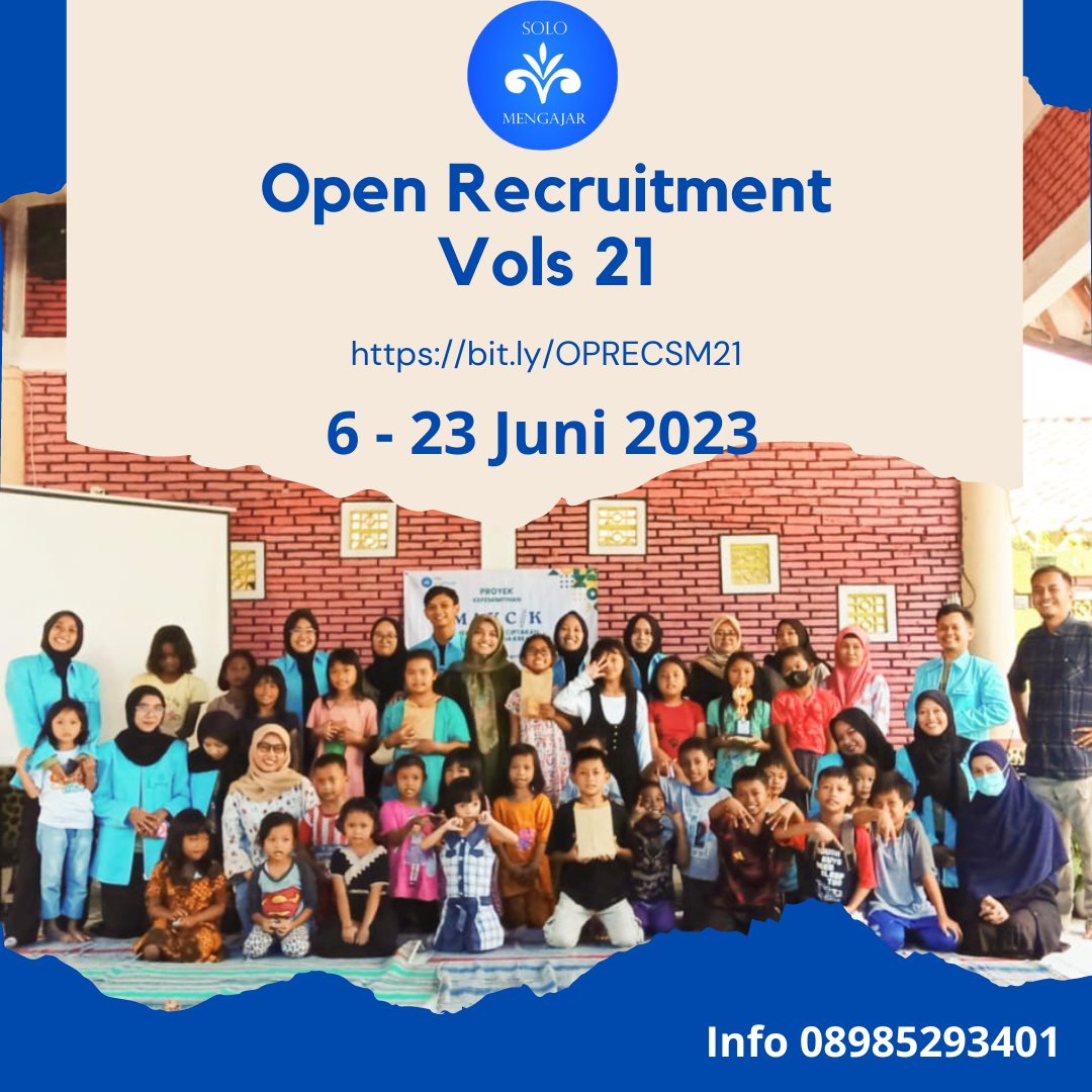 Hai... Hai.. Yuk menjadi bagian dari Vols SM yang ke 21
bit.ly/OPRECSM21