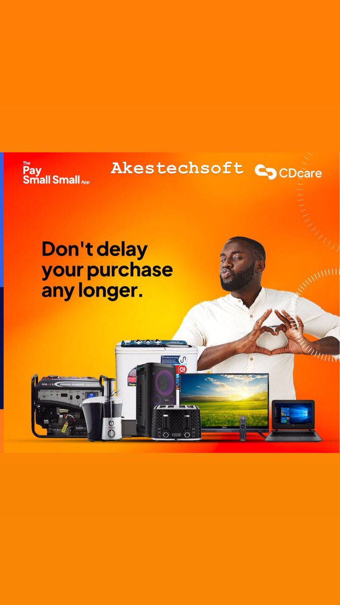 AkesTechsoft's tweet photo. Don’t forget you can buy all you home appliances laptop mobile phone and electronic. You can spread the payment for three months https://t.co/zsUcUzFVkf