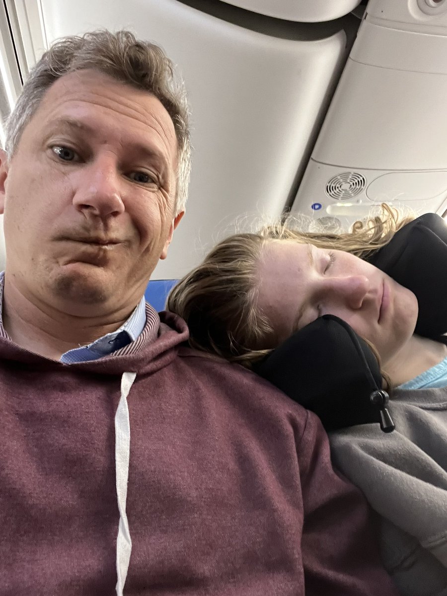 philipmurphy14's tweet photo. Difficult roads lead to beautiful destinations.  8 hours in CDG airport lines, 10 hour flights. NYC midnight subway and bus. Overnighting it in EWR waiting for another flight. Luggage is lost. We’re operating on fumes and Dunkin Doughnuts.  Almost home. Totally Worth it. https://t.co/obp981KtAQ