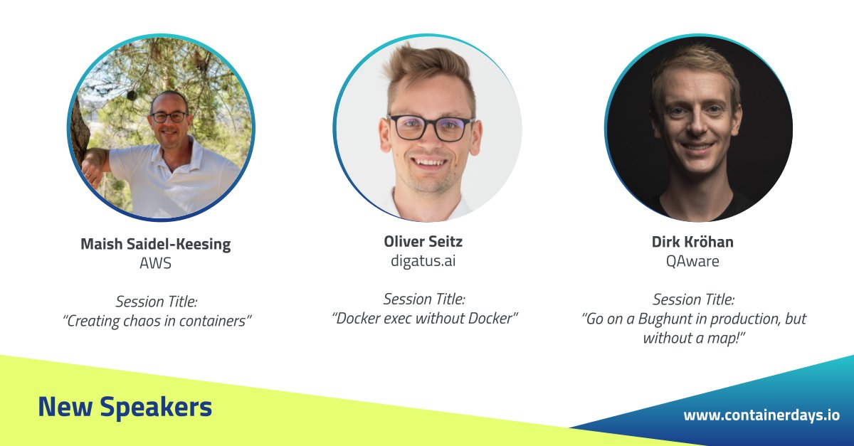 📅Mark your calendars with this great talk by @maishsk from @awscloud, @whymatter_ from digatus and Dirk Kröhan from @qaware who will speak at this year's @ConDaysEU 2023🤩🙌

More info on speakers here 😎 bit.ly/3qgw9Jy

#CDS23 #Kubernetes #k8s #GoingtoCDS23