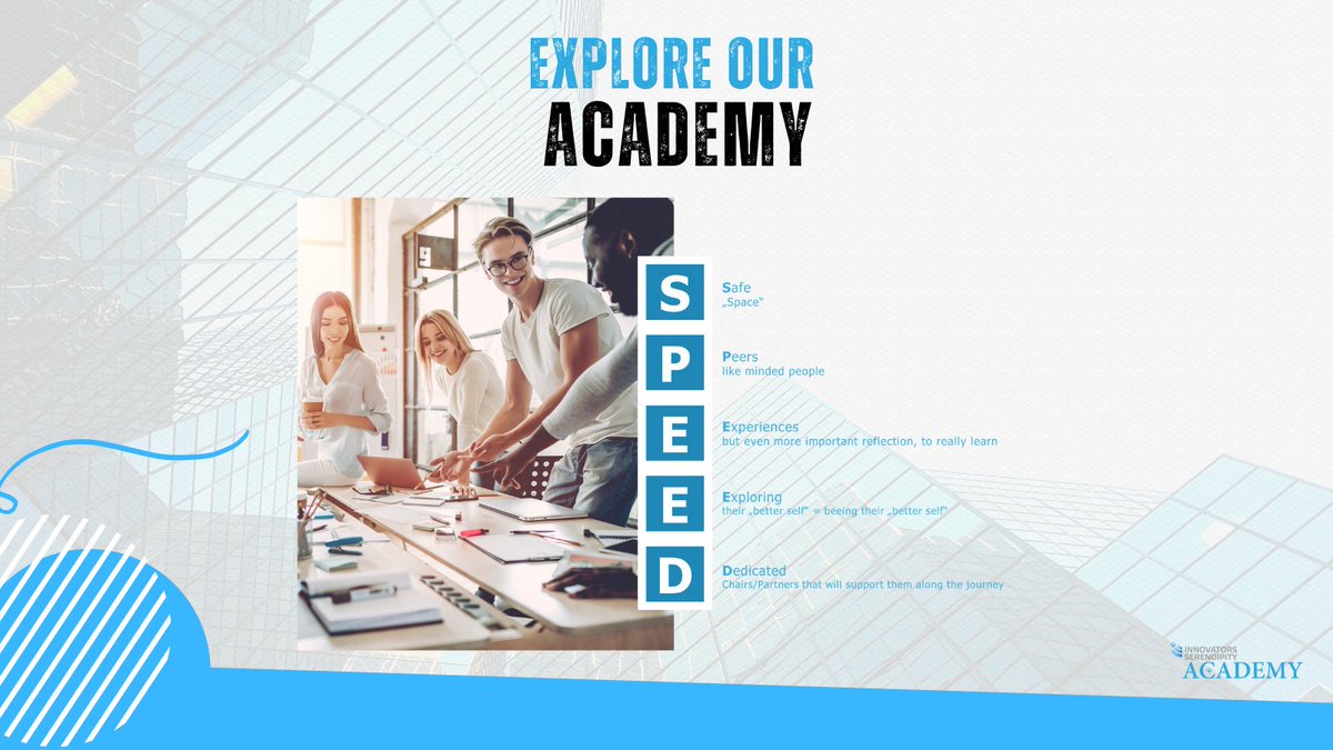 OUR ACADEMY MODEL

🚀 We advocate: LEARNING – DOING – BEING and THRIVING through Safe - Peers - Experiences - Exploring - Dedicated  = SPEED

❗️ Find more on our platform: ow.ly/F92p50OnIbn

#Innovation #CreativeThinking #NewWorld #InnovatingForChange #CreatingTheFuture
