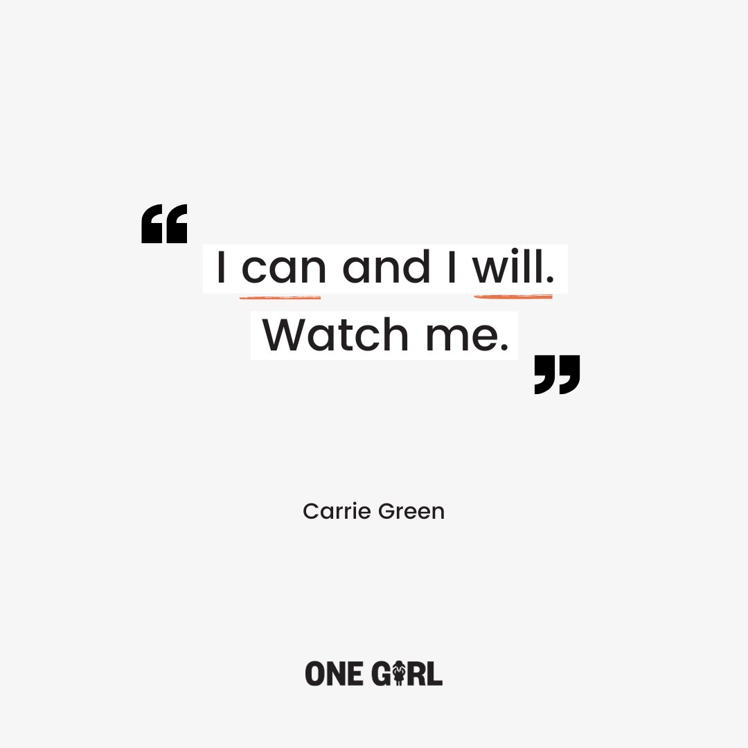 onegirlorg's tweet photo. For those who thought you couldn't... 𝐰𝐞 𝐤𝐧𝐨𝐰 𝐲𝐨𝐮 𝐰𝐢𝐥𝐥.💥

#tuesdayvibes #yougotthis #carriegreen https://t.co/by7h8x6r18