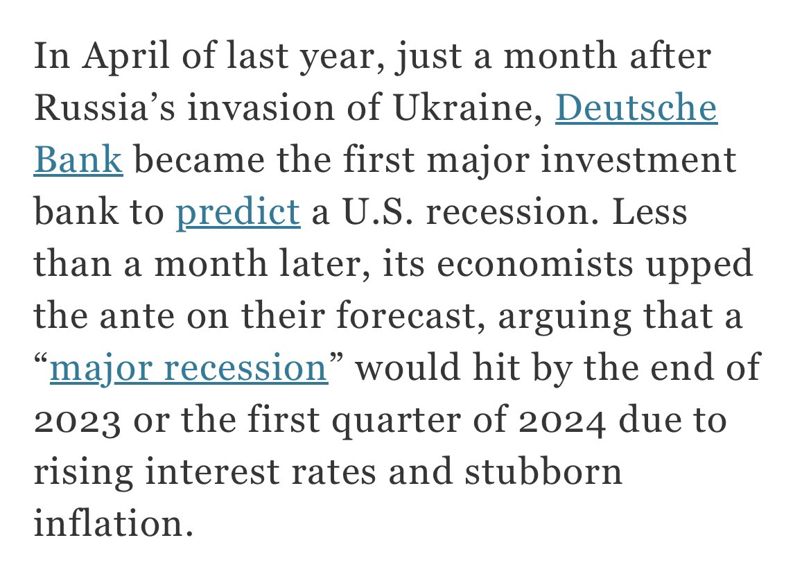 @_josephlb @DeutscheBank who is partnered with Memento Blockchain’s @DomaniProtocol called this recession back in April ‘22 when Biden was saying a recession is unlikely.

DB went on to co-develop project DAMA with Memento. $Dextf is the POC core token. 

DB is positioning for the future.