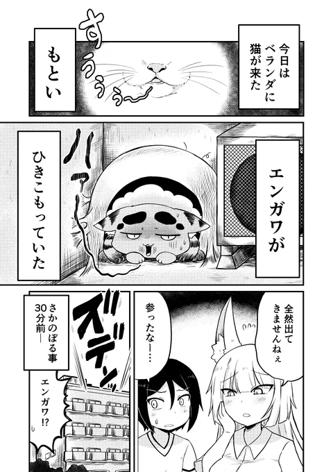 猫みたいな蜘蛛妖怪の足の裏の毛を剃る話 1/4 #創作漫画 #漫画が読めるハッシュタグ