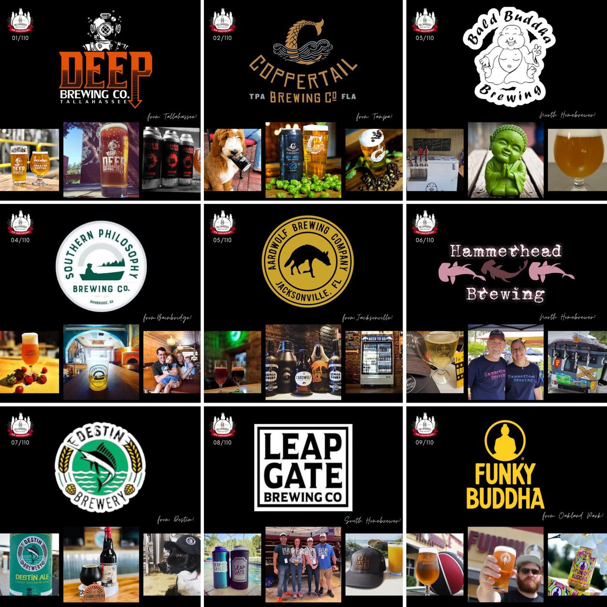 TLHBeerFestival's tweet photo. ‼️First nine breweries announced. ‼️We have 110 in total. National brewers, regional brewers, independent brewers and home brewers coming from all over the south east. The 5th anniversary #TLHBeerFest is going to be the biggest and best one yet. 🍻 #DoGood #DrinkBeer #VisitTally https://t.co/r9IJBSIptv