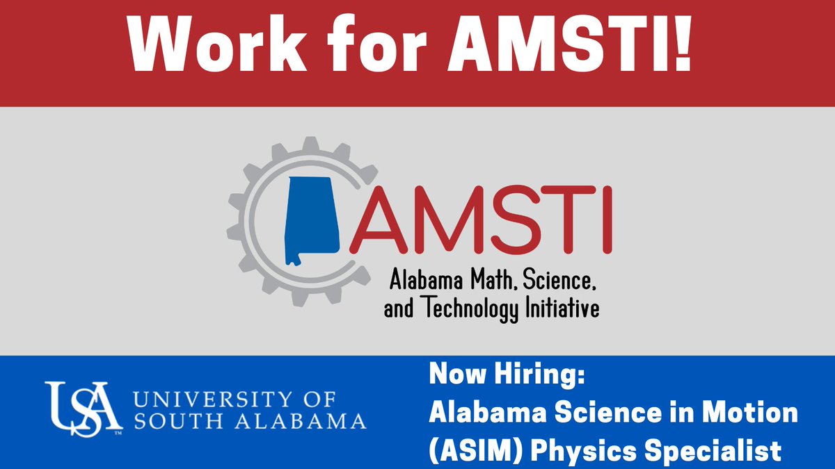 AMSTI4all's tweet photo. AMSTI-USA is currently hiring an ASIM Physics Specialist. See https://t.co/gSUTQXEVB0 for more information. https://t.co/SGZT4qGLv2