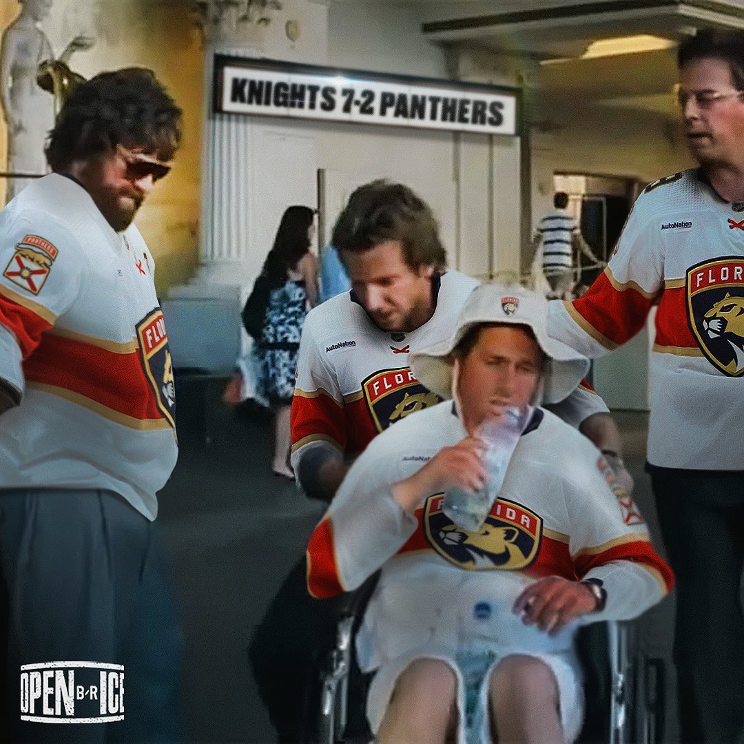 BleacherReport's tweet photo. Panthers leaving Vegas down 0-2 in the Final 😅 https://t.co/crAJcaGXHV