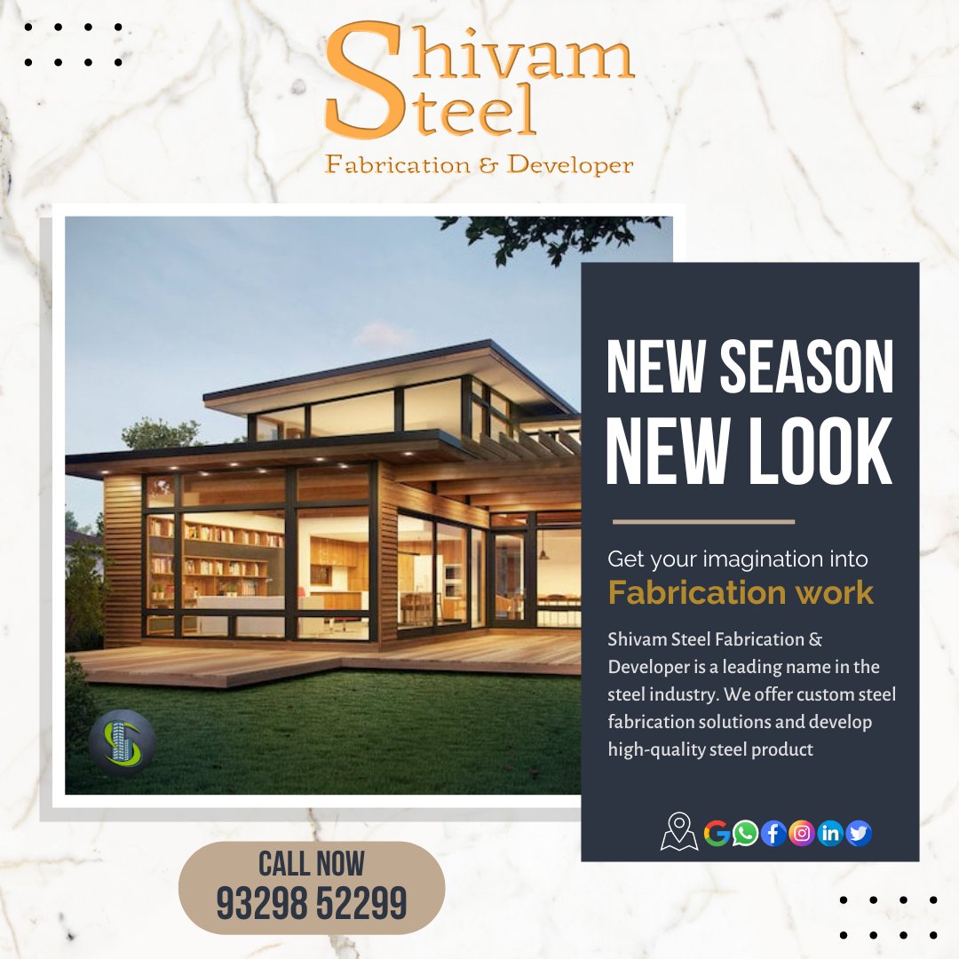 ShivamSteelCorp's tweet image. 🔍Want to turn your construction ideas into reality?⚒️🏡
🕵🏻Our expert team at 📍 Shivam Steel Fabrication & Developer specializes in bringing custom steel projects to life.👷🏽♂️
☎️Contact us today for personalized solutions.⛓️
#SteelFabrication #CustomProjects #IndoreBuilders