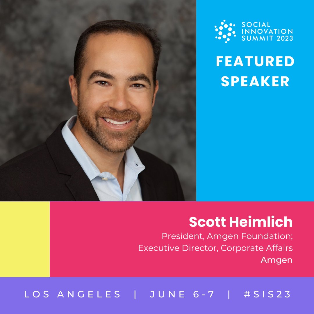 Join me at Social Innovation Summit's annual #SIS23 on June 6-7th in LA!

I’ll be speaking alongside top social impact leaders to discuss innovative approaches to educating &amp; empowering the next gen. bit.ly/3lzSyzw <a href="/Amgen/">Amgen 🧪🔬🧬</a> <a href="/AmgenFoundation/">Amgen Foundation</a> <a href="/LabXchange/">LabXchange</a> <a href="/ABEProgOffice/">Amgen Biotech Experience (ABE) Program Office</a>
