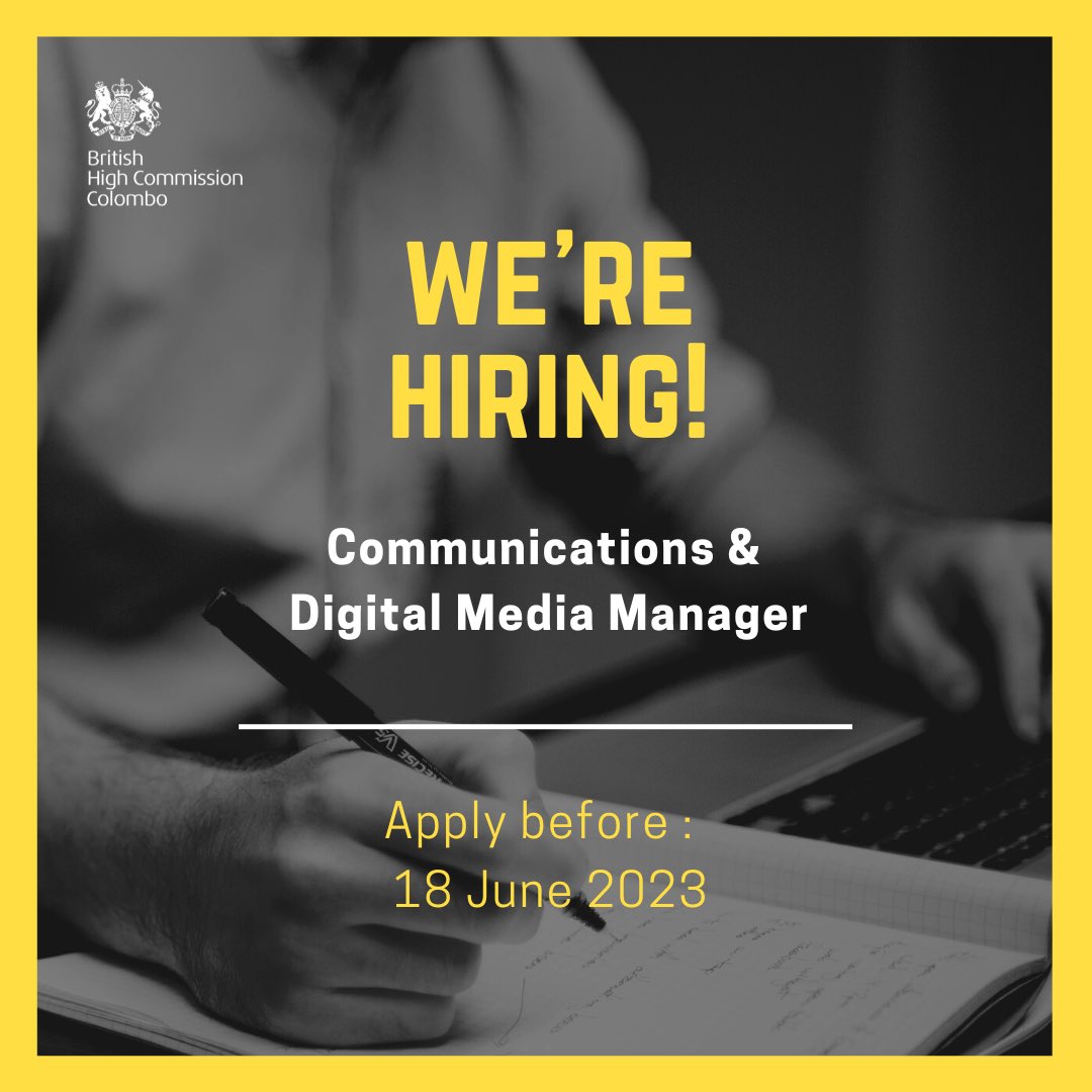 UK in Sri Lanka 🇬🇧🇱🇰 on Twitter "JOB OPPORTUNITY! We're hiring a