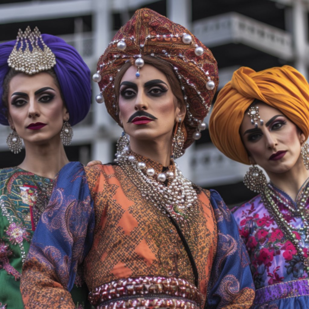 chelseahartisme's tweet photo. I asked an AI to create a #PrideMarch in Tehran and the results are breathtaking. ❤️🏳️‍🌈

Soon, my siblings. Soon. 
#IranRevoIution https://t.co/07VmYheK6Y