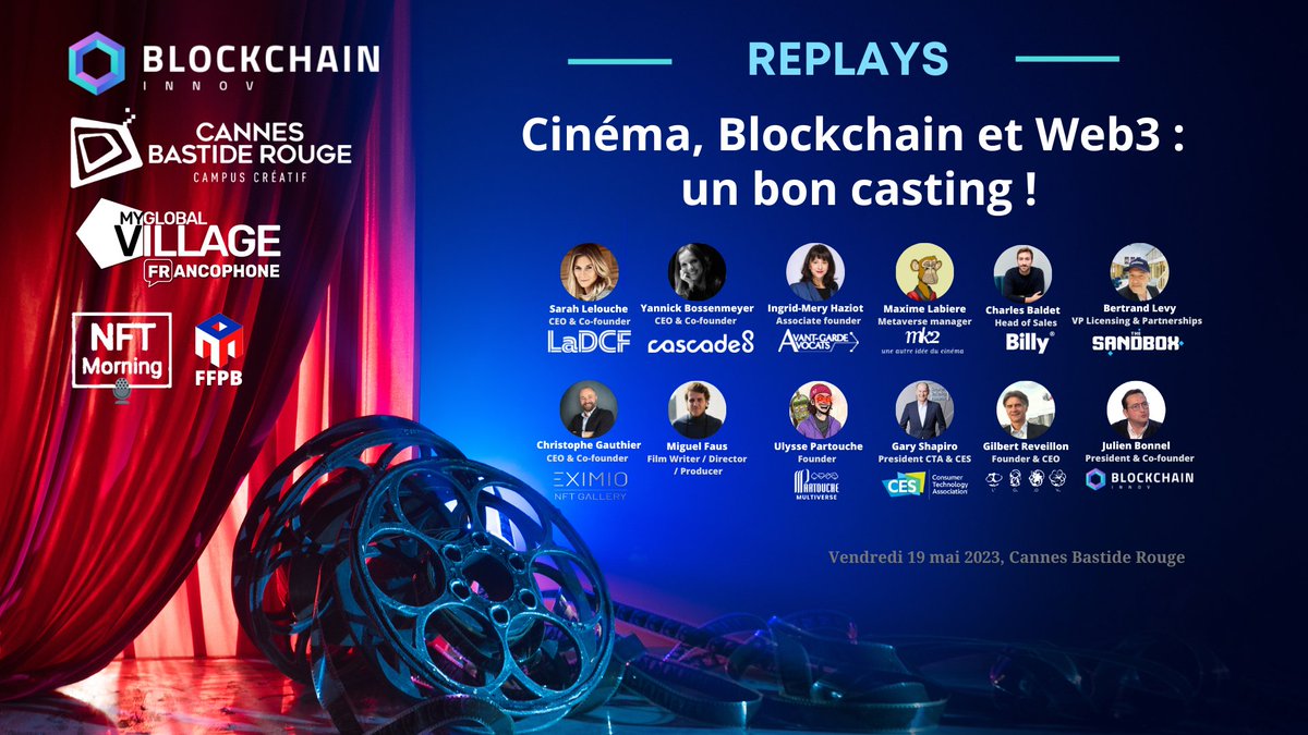 📣 R𝗲𝗽𝗹𝗮𝘆𝘀 𝗱𝗲 𝗹𝗮 𝗰𝗼𝗻𝗳𝗲́𝗿𝗲𝗻𝗰𝗲 « #Cinéma, #Blockchain et #Web3 : 𝘂𝗻 𝗯𝗼𝗻 𝗰𝗮𝘀𝘁𝗶𝗻𝗴 ? » 👉 linkedin.com/posts/jbonnel_…

avec <a href="/sarahlelouch/">Sarah Lelouch</a> <a href="/ybossenmeyer/">Yannick Bossenmeyer</a> <a href="/HaziotMery/">Ingrid-Mery Haziot</a> <a href="/Christo60012017/">Christophe Gauthier</a> <a href="/miguelfaus/">Miguel Faus 🎥 CALLADITA FILM</a> <a href="/GaryShapiro/">Gary Shapiro</a>

#Cannes2023 #BlockchainInnov #NFT #Tokenomics #ICC
