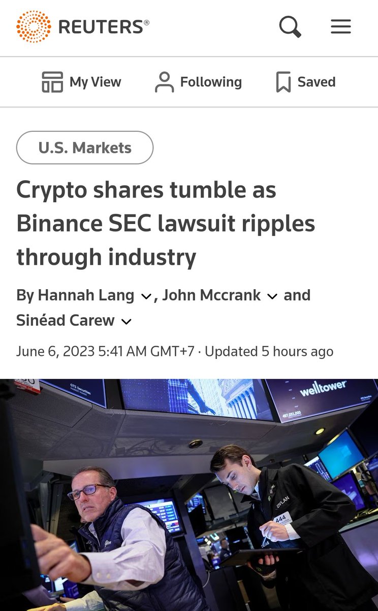 Crypto Politics: SEC against CZ Binance is inseparable from SEC vs Crypto as well as, further, the negative sentiment of US-China political economic relations.

You may agree or disagree.

"Crypto shares tumble as Binance SEC lawsuit ripples through industry" - Reuters.
#Crypto