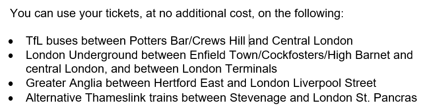 🎫 We have arranged ticket acceptance to keep you moving on your travels this morning.

🔀 To view alternative routes using this ticket acceptance, please see 👇

thameslinkrailway.com/travel-informa…